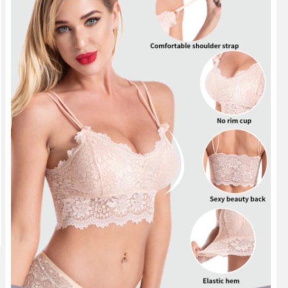 NEW No Steel Lace Bralette Bra - Picture 5 of 14